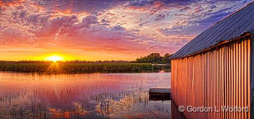 Swale Boathouse In Sunset_23970-2.jpg - Photographed along the Rideau Canal Waterway at Smiths Falls, Ontario, Canada.